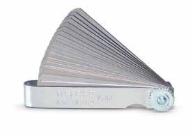 332 MISCELLANEOUS TOOLS Feeler Gauges 25-Blade Master Gauge Magnetic Pickup Tools 9530 Contains 25 3-5/16" x 1/2" blades of the following thicknesses:.0015.