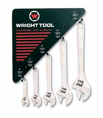 340 Adjustable Wrenches Adjustable Wrenches Adjustable Wrenches D975 30 Pieces, 6 each size, 12" Wide Display D961 18 Pieces DISPLAY BOARDS SIZE 9AC04 Adjustable Wrench, Cobalt Finish 4" 9AC06