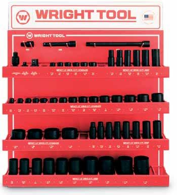 352 Impact Sockets & Accessories Fractional Impact Sockets & Attachments Fractional Impact Sockets & Attachments DISPLAY BOARDS D953 55 Pieces, 1/2" Drive 6 Pt. & 12 Pt. Std.