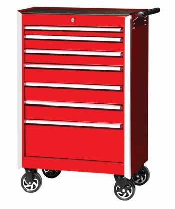 Reinforced lid provides greater rigidity for years more service. 27" 5 Drawer Pro Top Chest WTP2705RD, BK, BU Heavy-duty gas struts on top lid for smooth and easy opening.