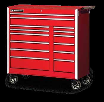 66 Tool Chests & Roller CabinetS 42" 6 Drawer Pro Top Chest WTP4206RD, BK, BU 54" 9 Drawer Pro Top Chest WTP5409RD, BK, BU Heavy-duty gas struts on top lid for smooth and easy opening.