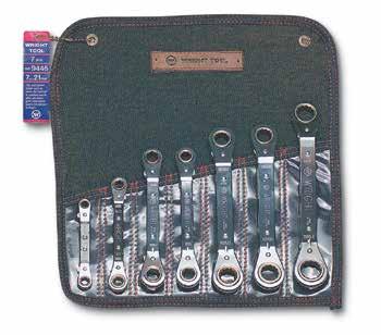 x 10 mm 9421 15 x 17 mm 9418 11 x 12 mm 735-Roll Denim Tool Roll 7 Pieces Ratcheting Flare Nut Wrench Set Number 1640 1642