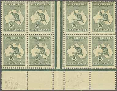 229 Corinphila Auction 28 & 29 November 2018 223 1915, Kangaroo, Second Watermark Printing the stamps on a Miehle