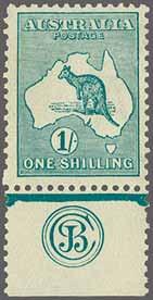 224 229 Corinphila Auction 28 & 29 November 2018 3772 3772 1 s. blue-green, Die II, a fine unused example, marginal from base of sheet with "JBC" monogram, fresh and very fine, superb og.