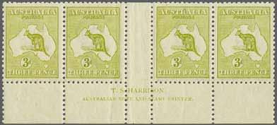 226 229 Corinphila Auction 28 & 29 November 2018 3779 3779 3 d. light olive, Die IIB, a fine unused horizontal strip of four divided by interpanneau margin, with full T. S.