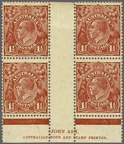229 Corinphila Auction 28 & 29 November 2018 241 1931/36, King George V Heads, Watermark Crown C of A 3828 3829 3828 3829 ½ d. to 1/4 d., wmk. C of A, perf.