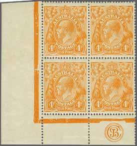 40, 41, 49, 55 and 57, some hinge reinforcement but majority unmounted og. Scarce and attractive multiple. 21c 4*/** 200 ( 180) 1 d. pale carmine-red, comb perf.