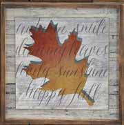 Lovely Leaves Sign, Rust, WD626 Molded wood.