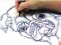 Create beautiful watercolour effects using Micador Mega Markers and water on