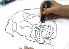 Then outline with Micador Stay Anywhere Permanent Pen to create a striking image.