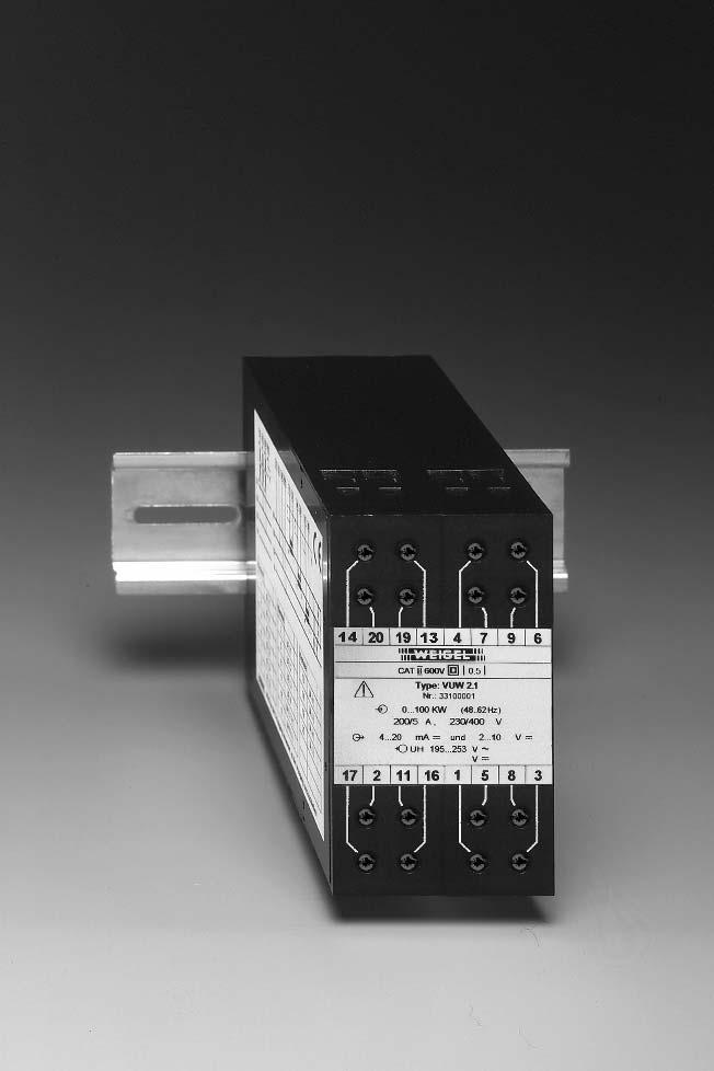 Programmable Multi-Functional Transducer for AC Currents, AC Voltages and Powers P/Q Active Power and Reactive Power MMU 3.0 DUW 2.1 DUB 2.1 VUW 2.1 VUB 2.