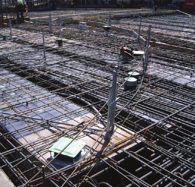 Main Concourse Sleeve Layout Main concourse pan and joist deck with reinforcing and sleeves Cast in Place Design Through Coordination Apart from the spatial constraints on the project, time also