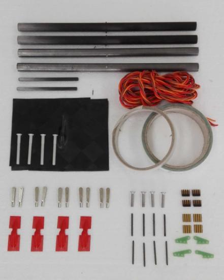 DATA 1. Kit contents Fuselage + canopy Wing Elevator Lever for controlling ailerons, 2 pc. Lever for controlling flaps, 2 pc. Bowden pushrods for Elevator and Rudder 2 pc. M2.