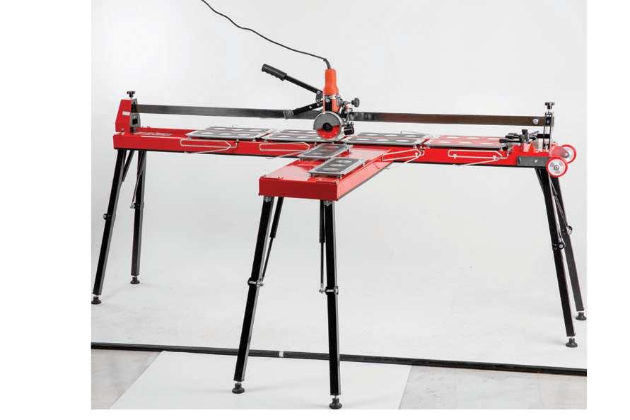 GIGA-CUT WITH POWER TOOL, LEGS AND LASER Professional Ceramic Tile Cutter In addition to the specifications on the left page, scoring is done more accurately with laser models.