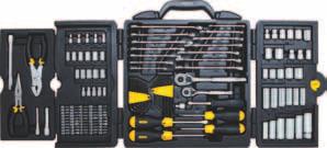 STANLEY 150 Piece 1/4" & 3/8" Drive Mechanic s Tool Set Product #: 97-543 150 (21) 1/4" Drive 6 Point Standard: 3/16, 7/32, 1/4, 9/32, 5/16, 11/32, 3/8, 7/16, 1/2, 9/16, 4, 5, 6, 7, 8, 9, 10, 11, 12,