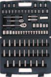 STANLEY 75 Piece 1/4" & 3/8" Drive Master Mechanic s Tool Set Product #: 85-595 75 (22) 1/4" Drive 6 Point Standard: 5/32, 3/16, 7/32, 1/4, 9/32, 5/16, 11/32, 3/8, 7/16, 1/2, 4, 4.5, 5, 5.