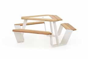 Materials & colours Tabletop & benches Iroko hardwood* ellwood* Table legs Galvanised steel Structured powdercoating* Tabletop centreplate Structured powdercoating* Frame *Subject to change, check