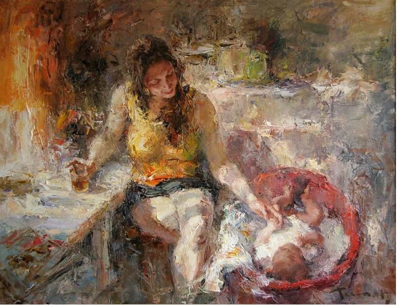 Tuman Zhumabaev pays extra attention on the colour and light.