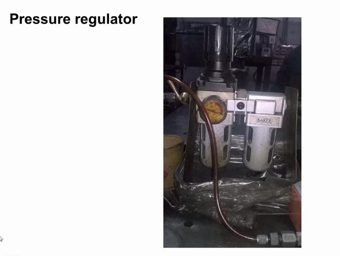 Now let us study what are all the various components used in pneumatic comparators, essentially the comparator requires precision air regulator to provide a constant pressure air supply to the system