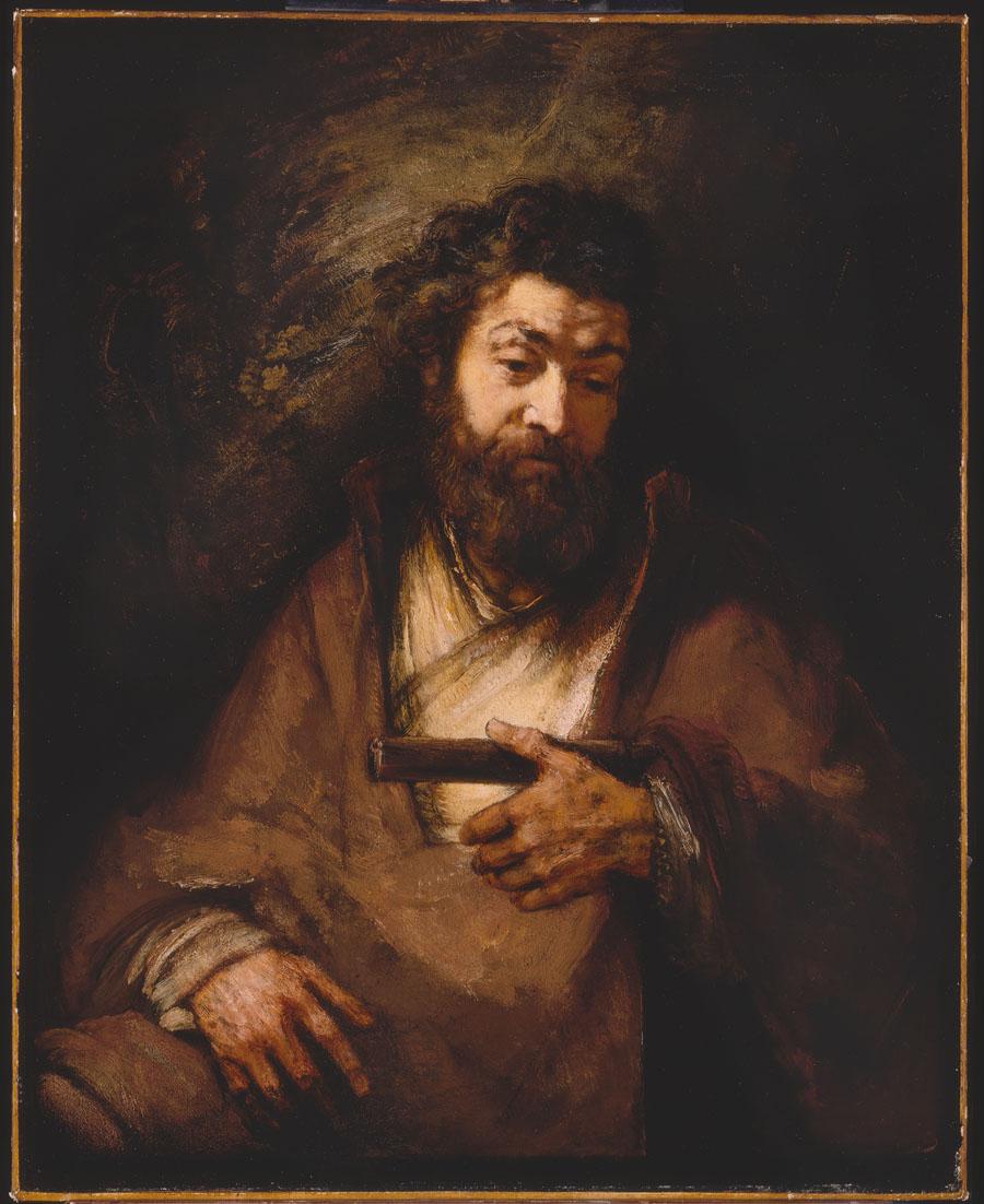 The woman s rugged face, with its pronounced cheekbones, forceful chin, and generous nose, has great strength of character, but Rembrandt reveals the fullness of her inner life through her furrowed