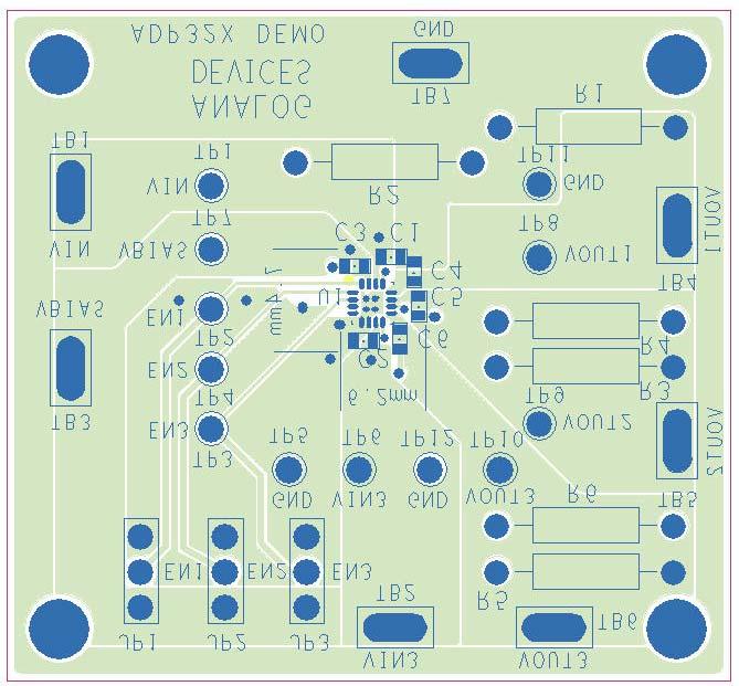 ADP3/ADP33 Data Sheet PRINTED CIRCUIT BOARD LAYOUT CONSIDERATIONS Heat dissipation from the package can be improved by increasing the amount of copper attached to the pins of the ADP3/ADP33.