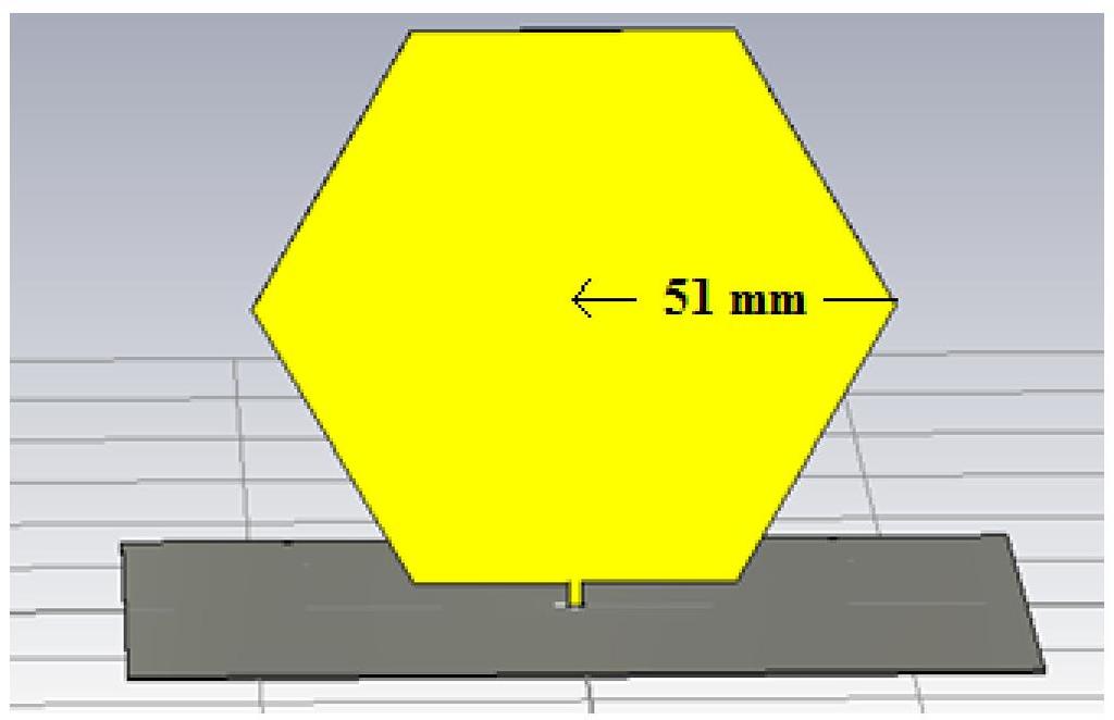 The feeding strip in PETMA and PHMA contains a constant width of 2 mm and length of 4.5 mm to achieve the wide bandwidth and is connected to a centre of the bottom side of the monopole structure. Fig.