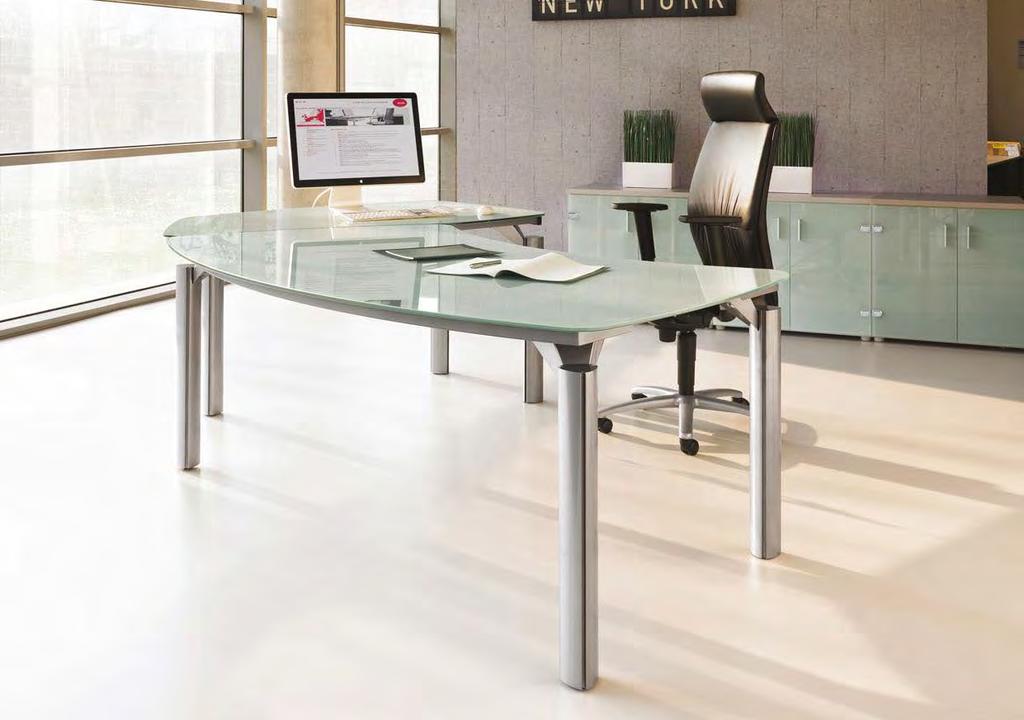 MELANIE Melanie is a range of contemporary and cutting edge design executive furniture. With an extensive pallet of colours and choice of elegant materials on offer.