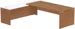 Widths: 2000mm 2100mm / 2400mm Rectangular Desk with Supporting Return and Pedestal 3 drawer pedestal