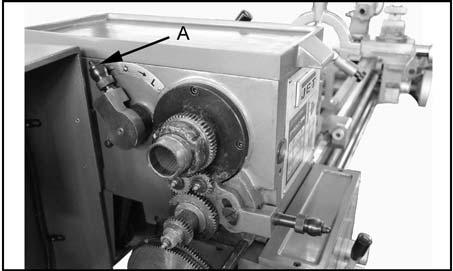 22. High-Low Speed Selector (A, Fig. 19) - Push toward the rear of the machine for the high-speed range and pull toward the front for the low speed range. 23. Lock Pin for Back Gear (B, Fig.