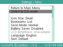 menu (this button combination can be customized from the Settings screen).