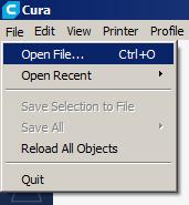 Prepare Your File for Printing Open Cura Cura is Ultimaker s free software for slicing 3D files into layers and generating code to operate the machines.