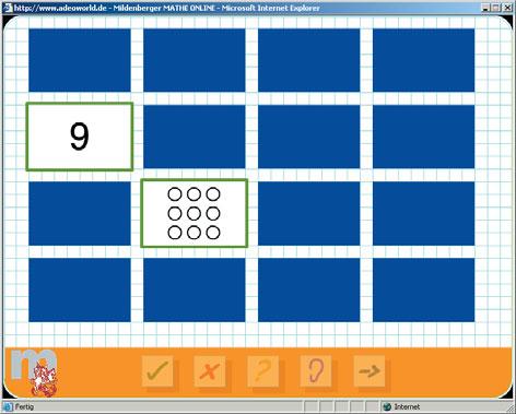 First encounters with numbers Exercise 3 memory game Matching numbers, dots and lines from 0 to 9