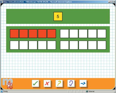 Using the track Exercise 1 Counting to 10 on the 20 track Tip: Click on the tiles to make them appear