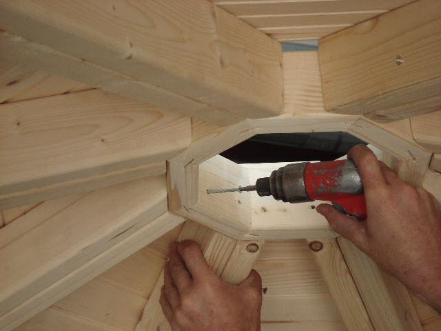 Figure 3a and the press in place so that it is flush with the rafters (See Figure 3c).
