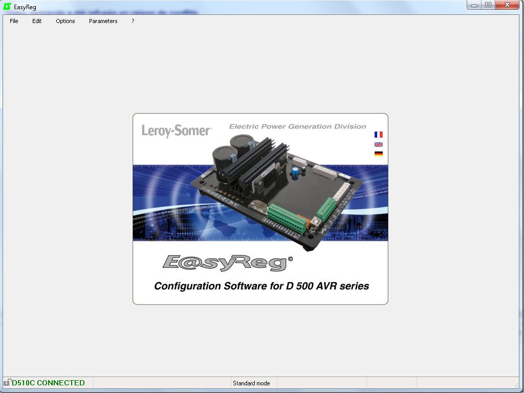 3 - SETTING THE FUNCTION PARAMETERS EasyReg is a Leroy Somer Software which allows to : - Easily configure the digital regulator D510C - Monitor several important parameters such as alternator output