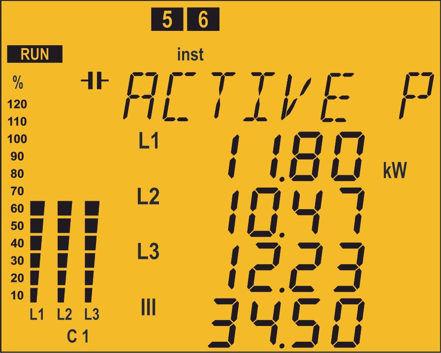 Active Power L1 Active power (kw or MW) L2 Active power (kw or MW) L3 Active power (kw or MW) Active Power III(kW or MW) Display the minimum values.