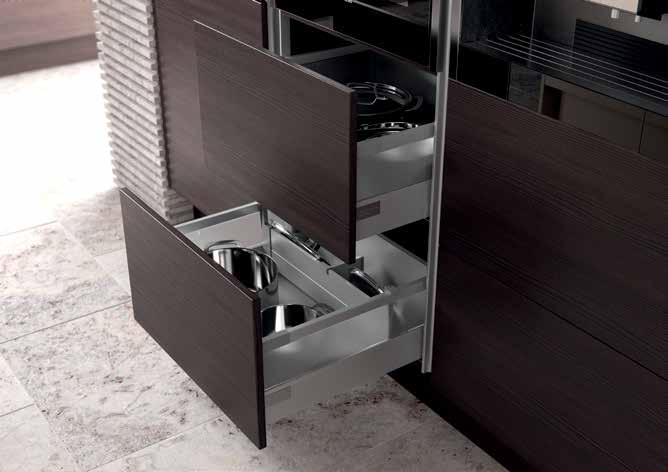 Sierra Truffle Avola featuring Antaro drawers with frosted glass