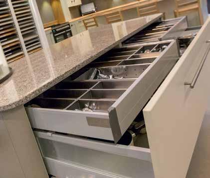 They also allow you to conceal the drawers and maintain the design aesthetics of an H line kitchen without having to expose the drawer.