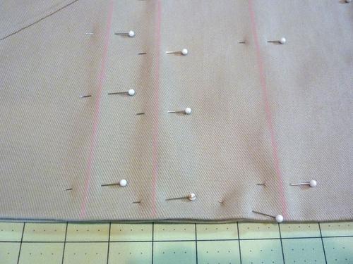 NOTE: You are working on the right side of the fabric so make sure you are using a marking pen or pencil that can be