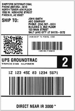 Barcode on a UPS