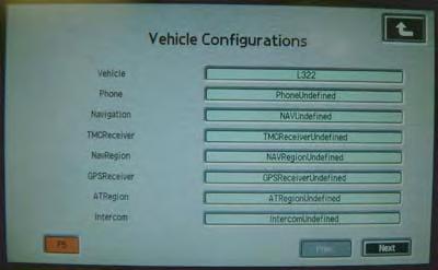 (8) Vehicle Configuration (Vehicle System Configuration) Displays system configuration for the entire vehicle.