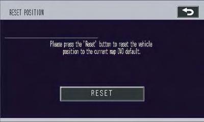 [3] RESET POSITION Resets the current location to the (default) coordinates registered on the map DVD.