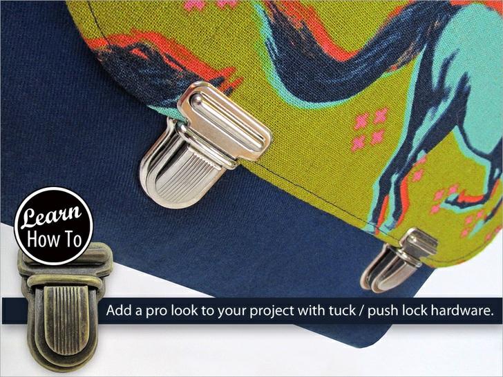 Published on Sew4Home How to Insert a Tuck or Push Lock Closure Editor: Liz Johnson Friday, 15 August 2014 1:00 We've all seen this popular little clasp.
