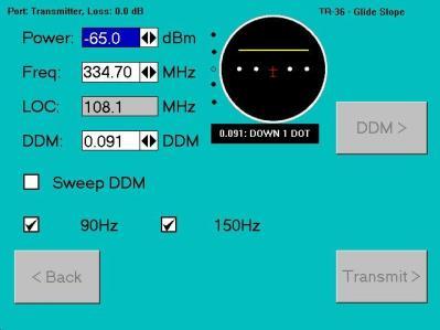 TR-36 Modulation Characteristics VOR Mode LOC Mode GS Mode 30 Hz Reference ± 0.01% 90 Hz ± 0.01% 90 Hz ± 0.01% 30 Hz Variable ± 0.01% 150 Hz ± 0.01% 150 Hz ± 0.01% 1020 Hz ± 2% 1020 Hz ± 0.