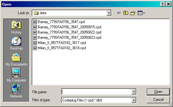 3-4 Customer Programming Software (CPS) 3.2.1 Open There are 2 sub menus associated with the File Menu.