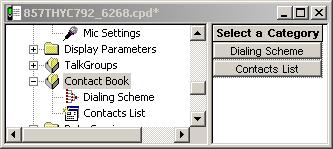 3-108 Customer Programming Software (CPS) 28 Contact Book This has the following sub-menus: Dialing Scheme. Contacts List. 28.1 Dialing Scheme This option is important for the successful entry of ISSIs into the Private Call list.