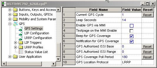 3-140 Customer Programming Software (CPS) This menu has 6 sub menus, made up of a GPS Settings sub menu.