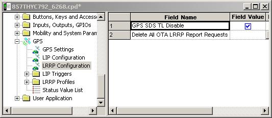 GPS 3-143 34.3 LRRP Configuration 34.3.1 GPS SDS TL Disable This field refers to location data transmissions via SDS (Short Data Services).