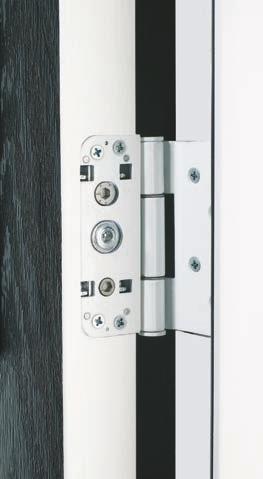 Simultaneous vertical adjustment across all hinges which ensures even