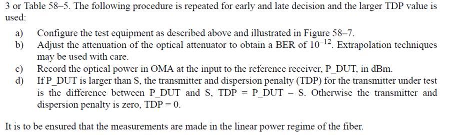 Transmitter Dispersion Penalty (TDP)